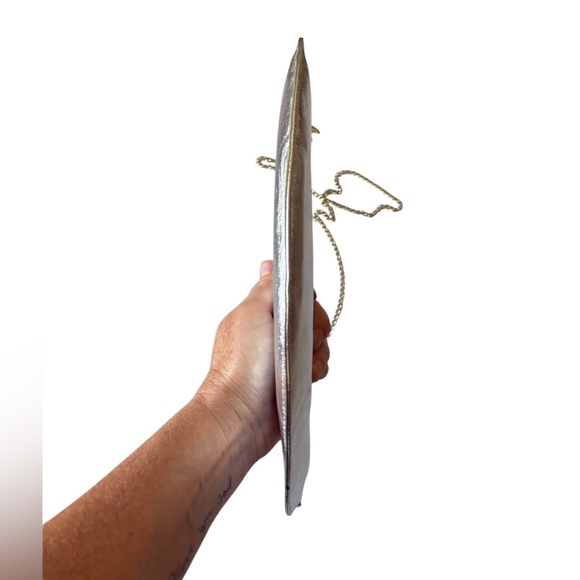 Charlotte Olympia Lunatic Man in the Moon Silver Crossbody Clutch RARE New - Picture 3 of 7